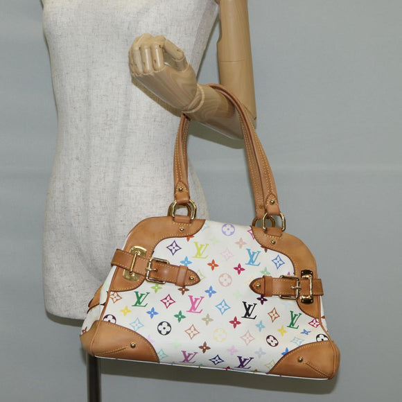 LOUIS VUITTON Monogram Multicolor Claudia Hand Bag White M40193 LV Auth 131551V