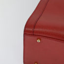 GUCCI Bamboo Hand Bag Leather Red Gold 002 123 0260 Auth 131556-10