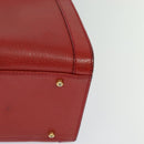 GUCCI Bamboo Hand Bag Leather Red Gold 002 123 0260 Auth 131556-11