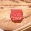 GUCCI Bamboo Hand Bag Leather Red Gold 002 123 0260 Auth 131556-14