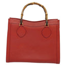 GUCCI Bamboo Hand Bag Leather Red Gold 002 123 0260 Auth 131556-3