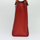 GUCCI Bamboo Hand Bag Leather Red Gold 002 123 0260 Auth 131556-4