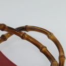 GUCCI Bamboo Hand Bag Leather Red Gold 002 123 0260 Auth 131556-8
