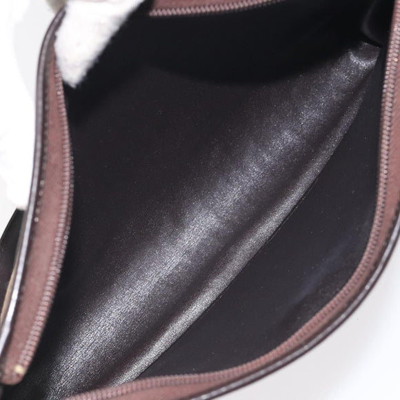 Christian Dior Trotter Canvas Shoulder Bag Brown Auth 131559