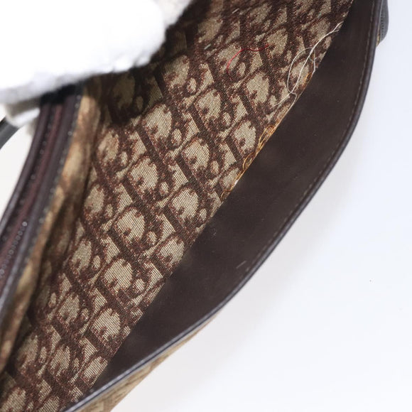 Christian Dior Trotter Canvas Shoulder Bag Brown Auth 131559