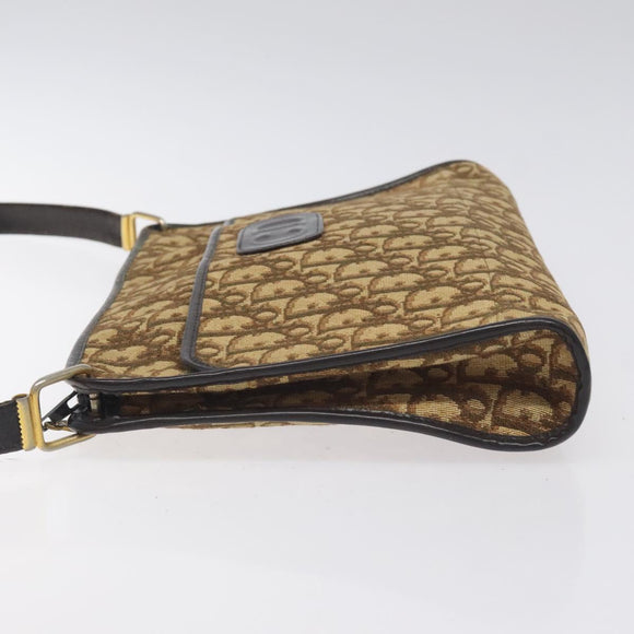Christian Dior Trotter Canvas Shoulder Bag Brown Auth 131559