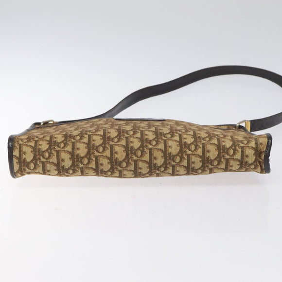 Christian Dior Trotter Canvas Shoulder Bag Brown Auth 131559