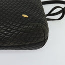 BALLY Chain Shoulder Bag Leather Black Gold Auth 131560-14