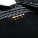 BALLY Chain Shoulder Bag Leather Black Gold Auth 131560-17