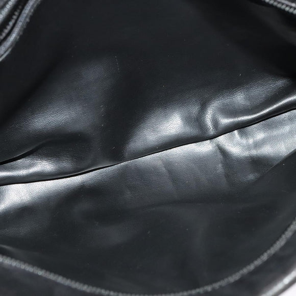 BALLY Chain Shoulder Bag Leather Black Gold Auth 131560