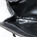 BALLY Chain Shoulder Bag Leather Black Gold Auth 131560-19