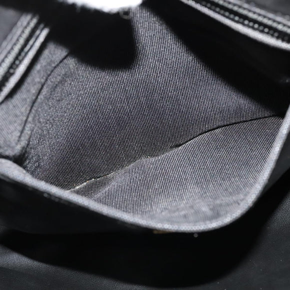 BALLY Chain Shoulder Bag Leather Black Gold Auth 131560