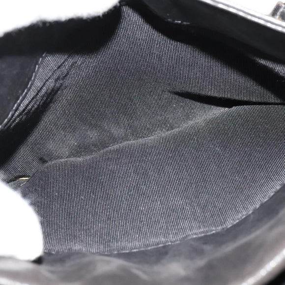 BALLY Chain Shoulder Bag Leather Black Gold Auth 131560