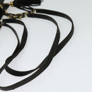 BALLY Chain Shoulder Bag Leather Black Gold Auth 131560-7