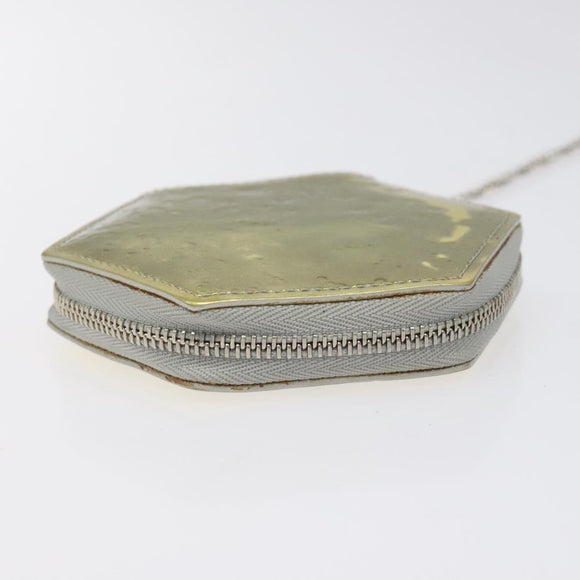 LOUIS VUITTON Vernis Porte Monnaie Flocon Coin Purse Argent M58215 Auth 131564