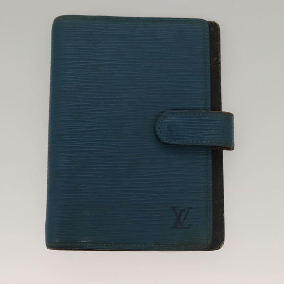 LOUIS VUITTON Epi Agenda PM Day Planner Cover 2Set Blue R20055 LV Auth 131566