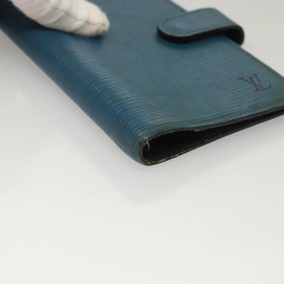 LOUIS VUITTON Epi Agenda PM Day Planner Cover 2Set Blue R20055 LV Auth 131566