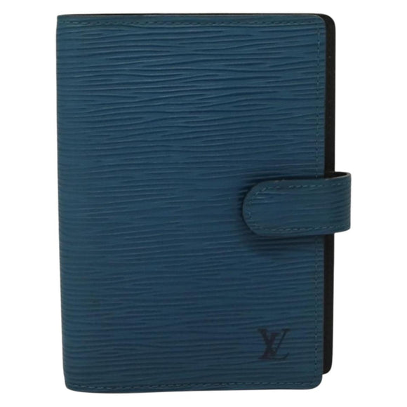 LOUIS VUITTON Epi Agenda PM Day Planner Cover 2Set Blue R20055 LV Auth 131566