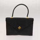 BALLY Hand Bag Leather PVC 2Set Black Brown gold Auth 131567-10