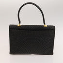 BALLY Hand Bag Leather PVC 2Set Black Brown gold Auth 131567-11