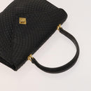 BALLY Hand Bag Leather PVC 2Set Black Brown gold Auth 131567-13