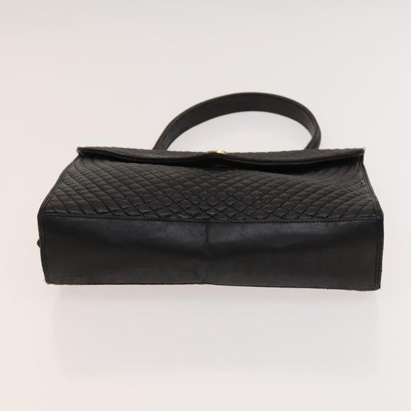 BALLY Hand Bag Leather PVC 2Set Black Brown gold Auth 131567