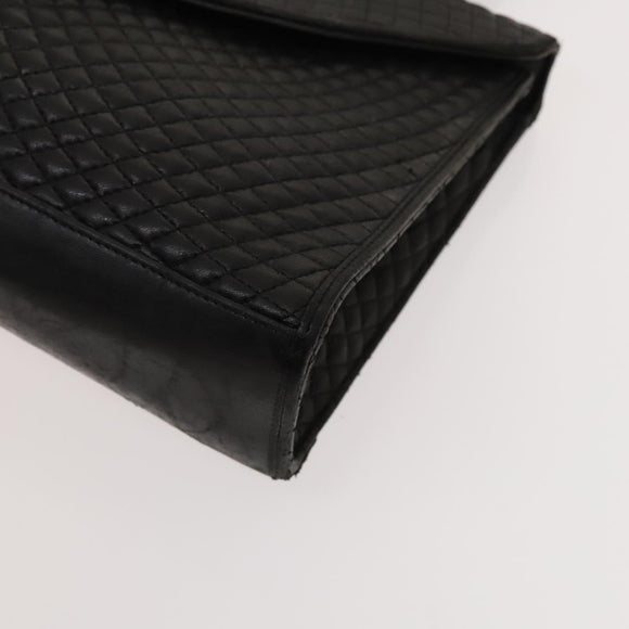 BALLY Hand Bag Leather PVC 2Set Black Brown gold Auth 131567