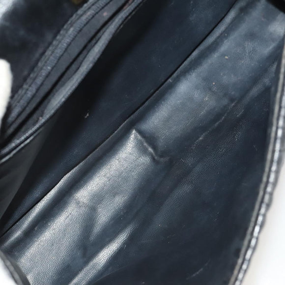 BALLY Hand Bag Leather PVC 2Set Black Brown gold Auth 131567