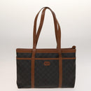 BALLY Hand Bag Leather PVC 2Set Black Brown gold Auth 131567-2