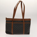 BALLY Hand Bag Leather PVC 2Set Black Brown gold Auth 131567-3