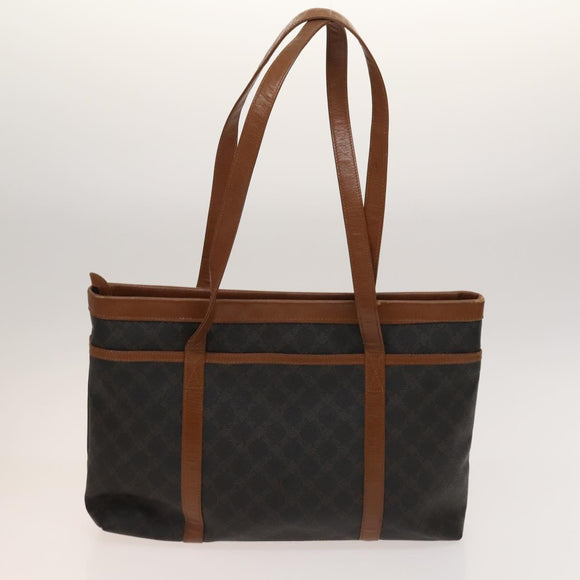 BALLY Hand Bag Leather PVC 2Set Black Brown gold Auth 131567