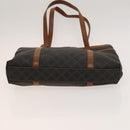 BALLY Hand Bag Leather PVC 2Set Black Brown gold Auth 131567-7