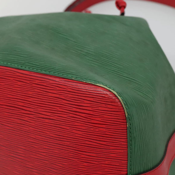 LOUIS VUITTON Epi Petit Noe Shoulder Bag Bicolor Green Red M44147 Auth 131573