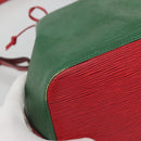 LOUIS VUITTON Epi Petit Noe Shoulder Bag Bicolor Green Red M44147 Auth 131573-14