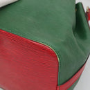LOUIS VUITTON Epi Petit Noe Shoulder Bag Bicolor Green Red M44147 Auth 131573-15
