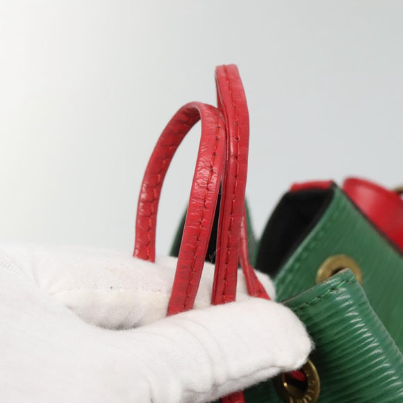 LOUIS VUITTON Epi Petit Noe Shoulder Bag Bicolor Green Red M44147 Auth 131573