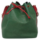 LOUIS VUITTON Epi Petit Noe Shoulder Bag Bicolor Green Red M44147 Auth 131573-13