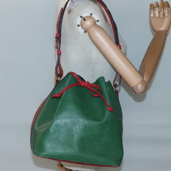 LOUIS VUITTON Epi Petit Noe Shoulder Bag Bicolor Green Red M44147 Auth 131573