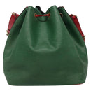 LOUIS VUITTON Epi Petit Noe Shoulder Bag Bicolor Green Red M44147 Auth 131573-2