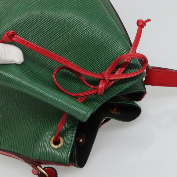 LOUIS VUITTON Epi Petit Noe Shoulder Bag Bicolor Green Red M44147 Auth 131573