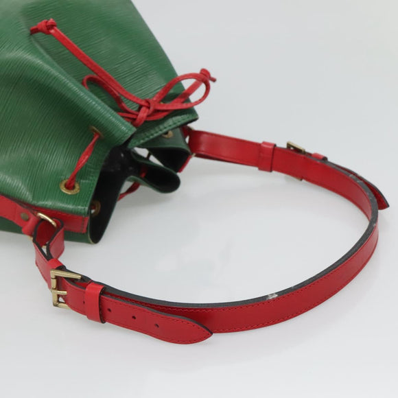 LOUIS VUITTON Epi Petit Noe Shoulder Bag Bicolor Green Red M44147 Auth 131573