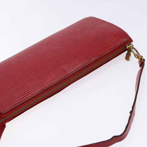 LOUIS VUITTON Epi Pochette Accessoires Pouch Red M52947 LV Auth 131574