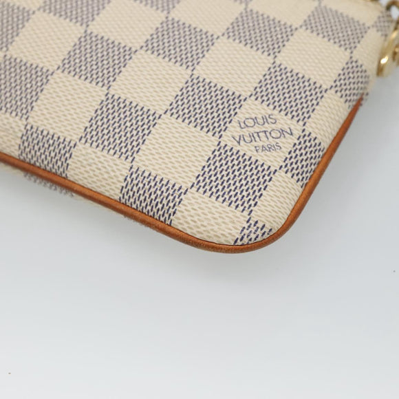 LOUIS VUITTON Damier Azur Pochette Mira MM Accessory Pouch N60027 LV Auth 131575
