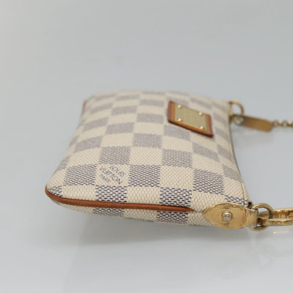 LOUIS VUITTON Damier Azur Pochette Mira MM Accessory Pouch N60027 LV Auth 131575