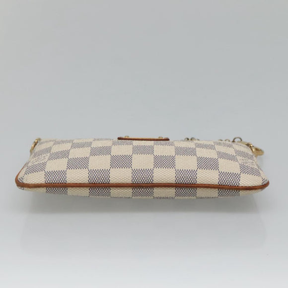 LOUIS VUITTON Damier Azur Pochette Mira MM Accessory Pouch N60027 LV Auth 131575