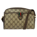 GUCCI GG Supreme Web Sherry Line Shoulder Bag PVC Beige 116 02 089 Auth 131582-1