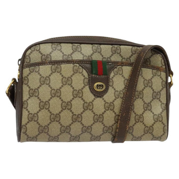 GUCCI GG Supreme Web Sherry Line Shoulder Bag PVC Beige 116 02 089 Auth 131582