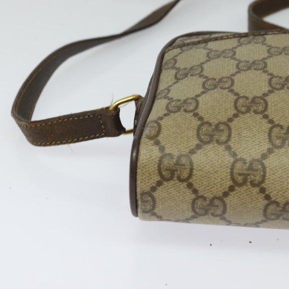 GUCCI GG Supreme Web Sherry Line Shoulder Bag PVC Beige 116 02 089 Auth 131582
