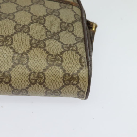 GUCCI GG Supreme Web Sherry Line Shoulder Bag PVC Beige 116 02 089 Auth 131582