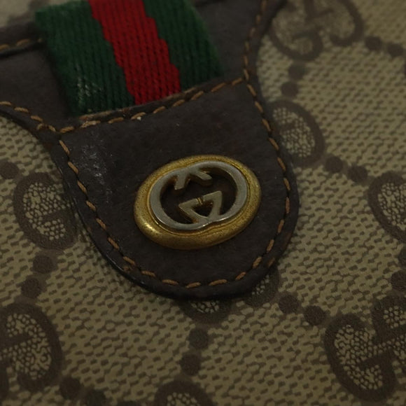 GUCCI GG Supreme Web Sherry Line Shoulder Bag PVC Beige 116 02 089 Auth 131582